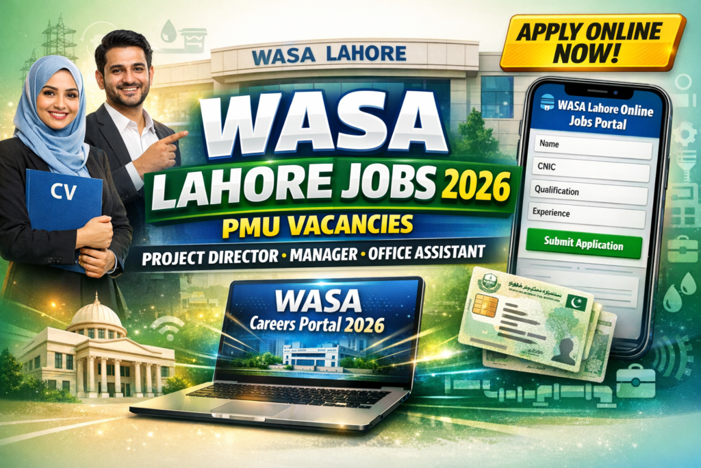 WASA Lahore PMU Jobs 2026